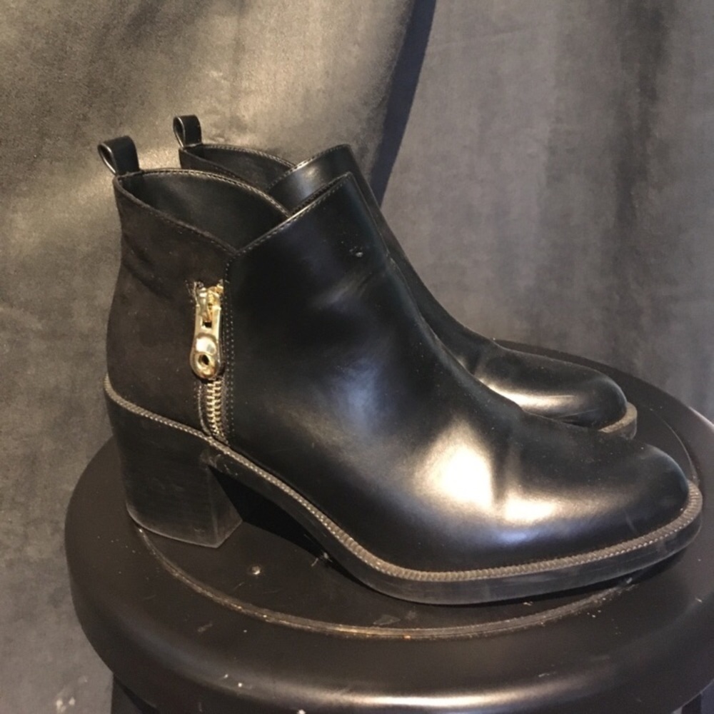 Zara Leather and Suede Ankle Boots